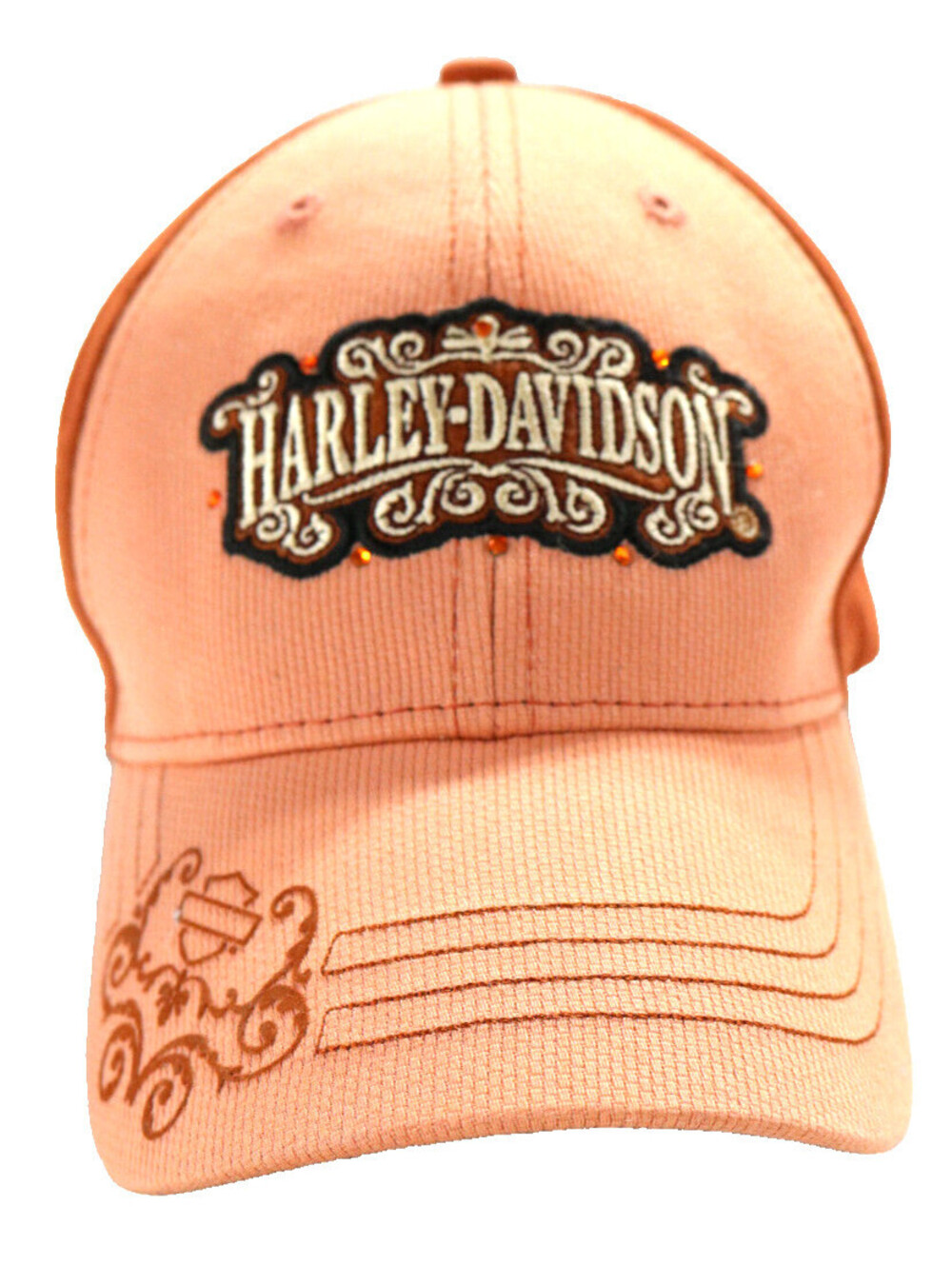 womens harley davidson hat baseball Orlando Florida USA cotton OSFA peach bling